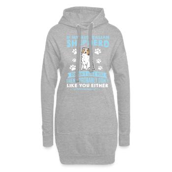 Hunde Australischer Schäfer Hundeliebhaber - Hoodie-Kleid - Grau meliert - Vorne