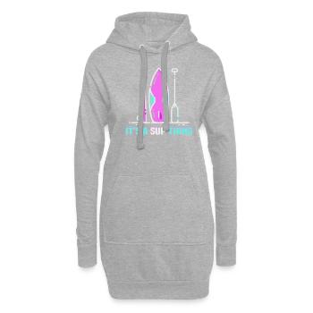 Sup Stand Up Paddle Design Sup Board Paddeln - Sweat-shirt à capuche long Femme - gris chiné - Devant