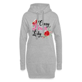 Crazy Flower Lady Gardening Gardener Botanical Pla - Hoodie-Kleid - Grau meliert - Vorne