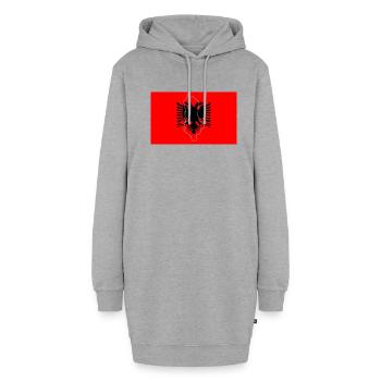 Drapeau de l’Albanie - Sweat-shirt à capuche long Femme - gris chiné - Devant