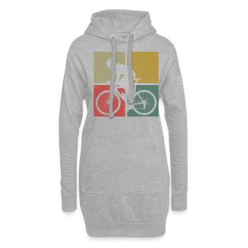 Drôle de vélo de route à vélo - Sweat-shirt à capuche long Femme - gris chiné - Devant
