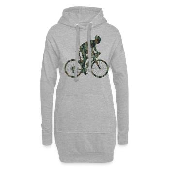 Drôle de vélo de route à vélo - Sweat-shirt à capuche long Femme - gris chiné - Devant