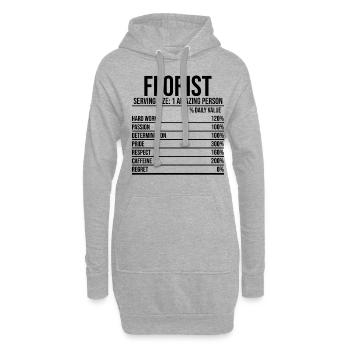 Florist Serving Size 1 Graphic Amazing Person Gard - Hoodie-Kleid - Grau meliert - Vorne
