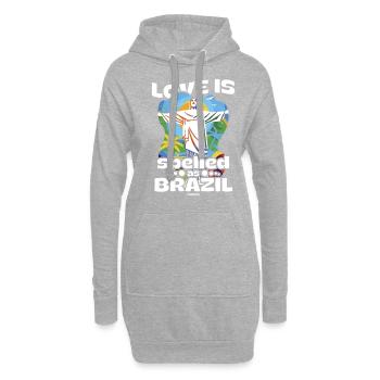 Brésil - Sweat-shirt à capuche long Femme - gris chiné - Devant