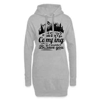 Camping - Sweat-shirt à capuche long Femme - gris chiné - Devant