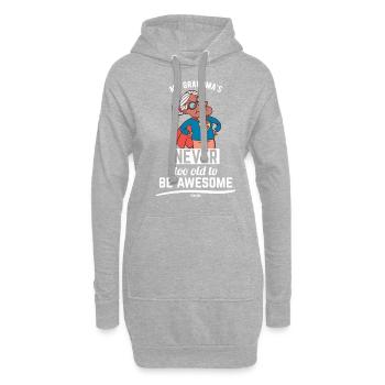Ma grand-mère n’est jamais trop vieille - Sweat-shirt à capuche long Femme - gris chiné - Devant