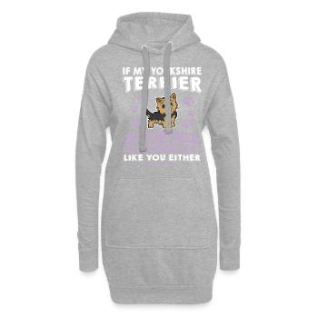 Dogs Saying Yorkshire Terrier Design - Hoodie Dress - heather grey - Front