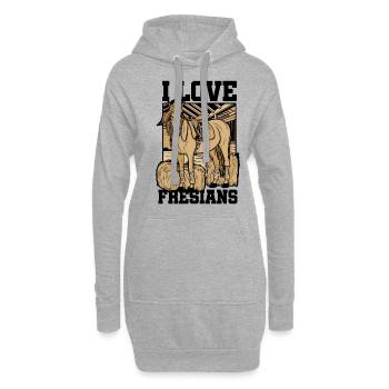 I Love Fresians Equestrian Horse Lover Horse Ridin - Hoodie-Kleid - Grau meliert - Vorne