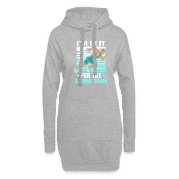 Running Marathon Runner Running - Sweat-shirt à capuche long Femme - gris chiné - Devant