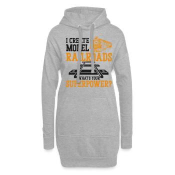Steam Train Driver Trainspotting - Hoodie-Kleid - Grau meliert - Vorne