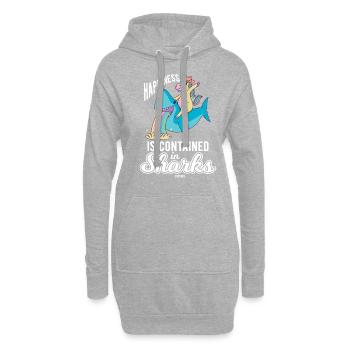 Poisson Licorne Mer Cowboy Shark Riding - Sweat-shirt à capuche long Femme - gris chiné - Devant