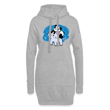 Die liebenswerte Freundschaft von Panda und - Hoodie-Kleid - Grau meliert - Vorne
