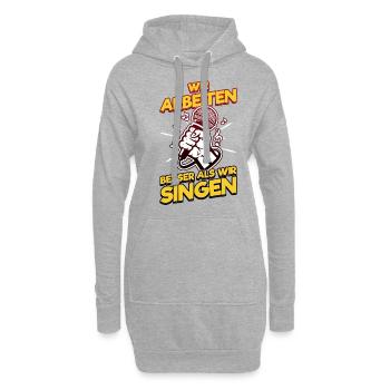 Karaoke Musik Singen Arbeit, Büro Weihnachtsfeiern - Hoodie-Kleid - Grau meliert - Vorne