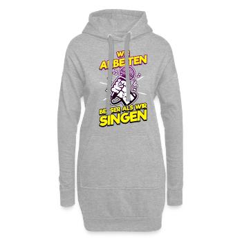 Karaoke Musik Singen Arbeit, Büro Weihnachtsfeiern - Hoodie-Kleid - Grau meliert - Vorne