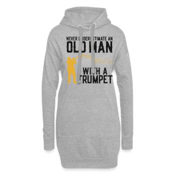 Trumpet Player Dad Father Retired - Hoodie-Kleid - Grau meliert - Vorne