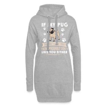 Conception de carlin pour chiens pour les amoureux des chiens - Sweat-shirt à capuche long Femme - gris chiné - Devant