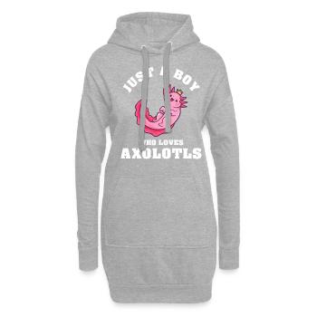 Just A Boy Who Loves Axolotls - Hoodie-Kleid - Grau meliert - Vorne