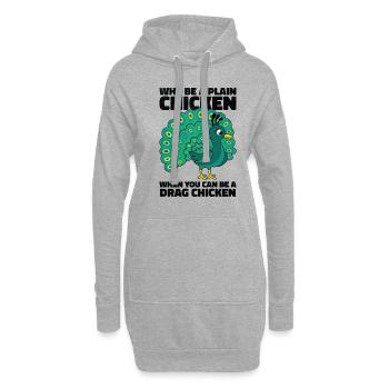 Peacock Positivity Drag Peacock Fan - Sweat-shirt à capuche long Femme - gris chiné - Devant