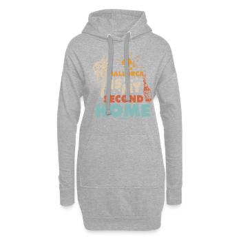 Mallorca ist meine zweite Heimat - Hoodie-Kleid - Grau meliert - Vorne