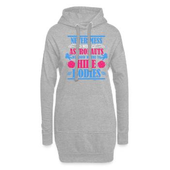 leg dich nicht mit Astronauten an - Hoodie-Kleid - Grau meliert - Vorne