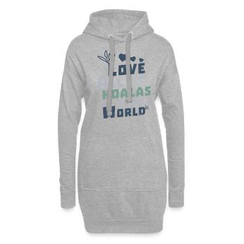 ich liebe alle Koalas dieser Welt - Hoodie-Kleid - Grau meliert - Vorne