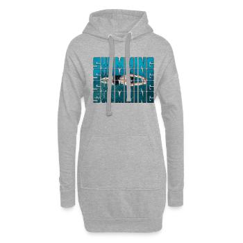 Nager - Sweat-shirt à capuche long Femme - gris chiné - Devant