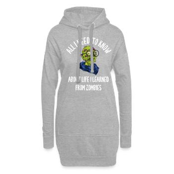 Tout ce que je dois savoir sur Life Zombies - Sweat-shirt à capuche long Femme - gris chiné - Devant