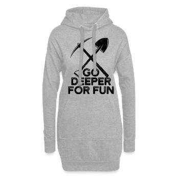 Drôle de géologue à la chasse aux pierres - Sweat-shirt à capuche long Femme - gris chiné - Devant