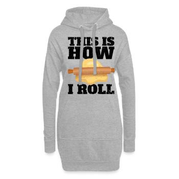 Funny bread baker - Hoodie Dress - heather grey - Front