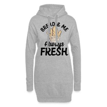 Lustiger Brotbacken-Bäcker - Hoodie-Kleid - Grau meliert - Vorne