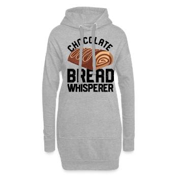 Lustiger Brotbacken-Bäcker - Hoodie-Kleid - Grau meliert - Vorne