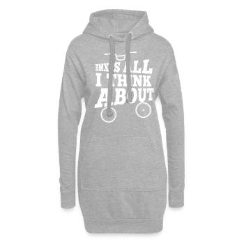 Je ne pense qu’au BMX - Sweat-shirt à capuche long Femme - gris chiné - Devant