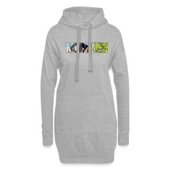 Singe - Sweat-shirt à capuche long Femme - gris chiné - Devant
