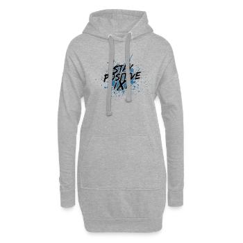Stay positive Nerd lustiger Mathelehrer - Hoodie-Kleid - Grau meliert - Vorne