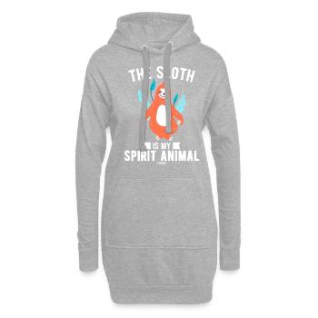 Le paresseux est mon animal spirituel - Sweat-shirt à capuche long Femme - gris chiné - Devant