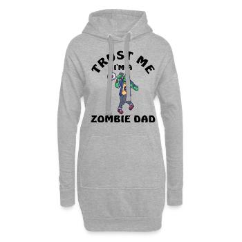 Trust Me I Am A Zombie Dad - Hoodie-Kleid - Grau meliert - Vorne