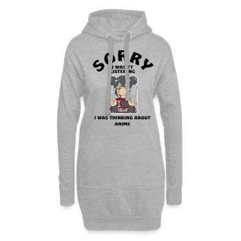 Sorry I Wasnt Listening Anime - Hoodie-Kleid - Grau meliert - Vorne