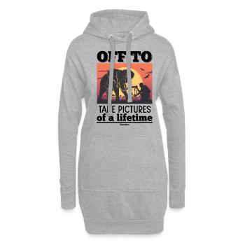 Photo Safari Photographe Afrique - Sweat-shirt à capuche long Femme - gris chiné - Devant