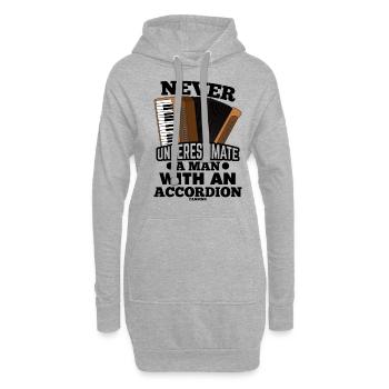 Akkordeon Mann Vater Opa - Hoodie-Kleid - Grau meliert - Vorne
