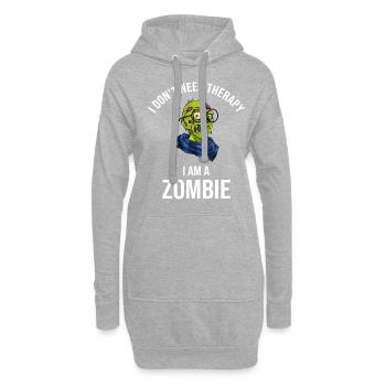 I Dont Need Therapy I Am A Zombie - Hoodie-Kleid - Grau meliert - Vorne