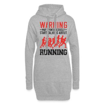 Running Runner Half Marathon - Hoodie-Kleid - Grau meliert - Vorne