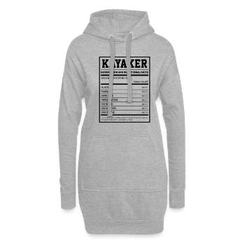 Kayaker Information And Nutritional Facts Canoe Ka - Hoodie-Kleid - Grau meliert - Vorne