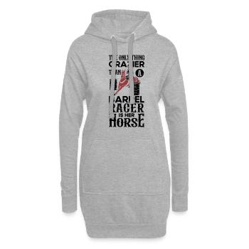 Barrel Racing Rodeo Reitpferd Barrel Racer - Hoodie-Kleid - Grau meliert - Vorne