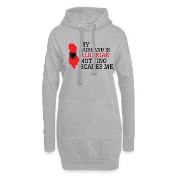 Nothing Scares Me Albanian Husband Albania - Hoodie Dress - heather grey - Front