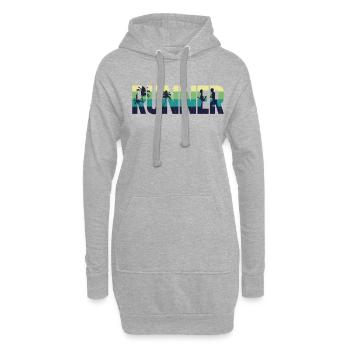Coureur de course Semi-Marathon Rétro - Sweat-shirt à capuche long Femme - gris chiné - Devant