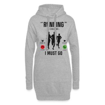 Running Runner Half Marathon Téléphone - Sweat-shirt à capuche long Femme - gris chiné - Devant