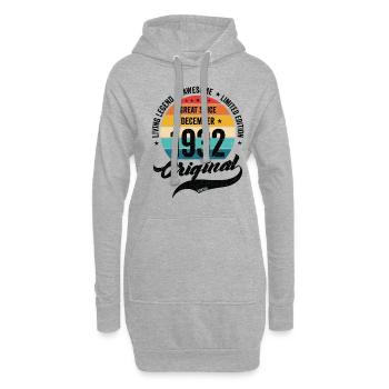 Retro 90 Years December 1932 Birthday Vintage - Hoodie-Kleid - Grau meliert - Vorne