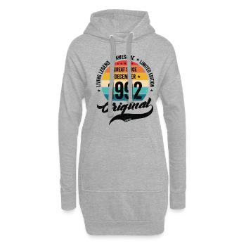 Rétro 30 ans Décembre 1992 Anniversaire Millésime - Sweat-shirt à capuche long Femme - gris chiné - Devant