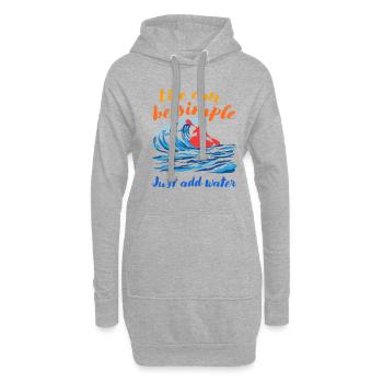 Life Can Be Simple Just Add Water Kayaking Paddle - Hoodie-Kleid - Grau meliert - Vorne