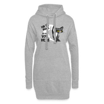 Halts Maul Ich Bin Voll Nett Katze - Hoodie-Kleid - Grau meliert - Vorne